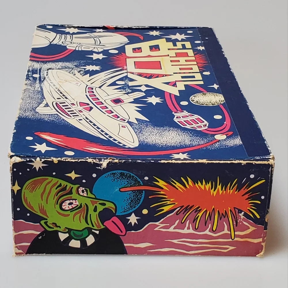 🪐👽 Vintage School Box Space-Theme Cardboard Pencil Box